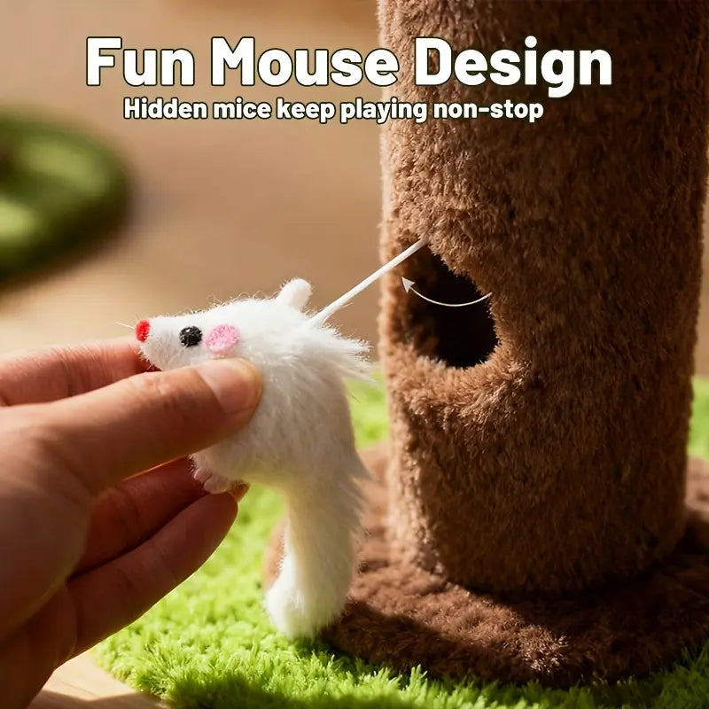 【Summervibes】2026 New Cat Scratching Post 36.22” Palm Tree Sisal Cat Tree Tower with Interactive Toys Stable Base Multi-Level Climber for Indoor Cats Small Space Use Cat Stuff for Indoor