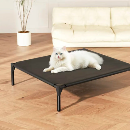 Suitable for Medium and Large Dogs;Breathable Elevated Dog Bed, Portable Elevated Pet Hammock with Breathable Mesh Fabric and a Durable Frame; Outdoor Pet Accessory Mat with Washable Mesh and Metal Frame;Premium Installation for Summer Ambiance