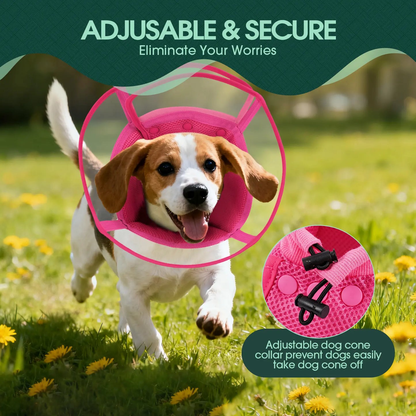Kuoser Small Dog Cone Collar after Surgery, Soft Cone for Dogs to Stop Licking, Breathable Pet Recovery Collar Comfortable Elizabethan Collars, Adjustable Protective Dog Cones for Small Medium Large Dogs