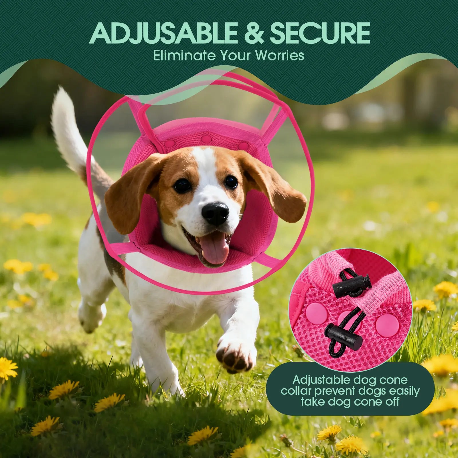 Kuoser Small Dog Cone Collar after Surgery, Soft Cone for Dogs to Stop Licking, Breathable Pet Recovery Collar Comfortable Elizabethan Collars, Adjustable Protective Dog Cones for Small Medium Large Dogs