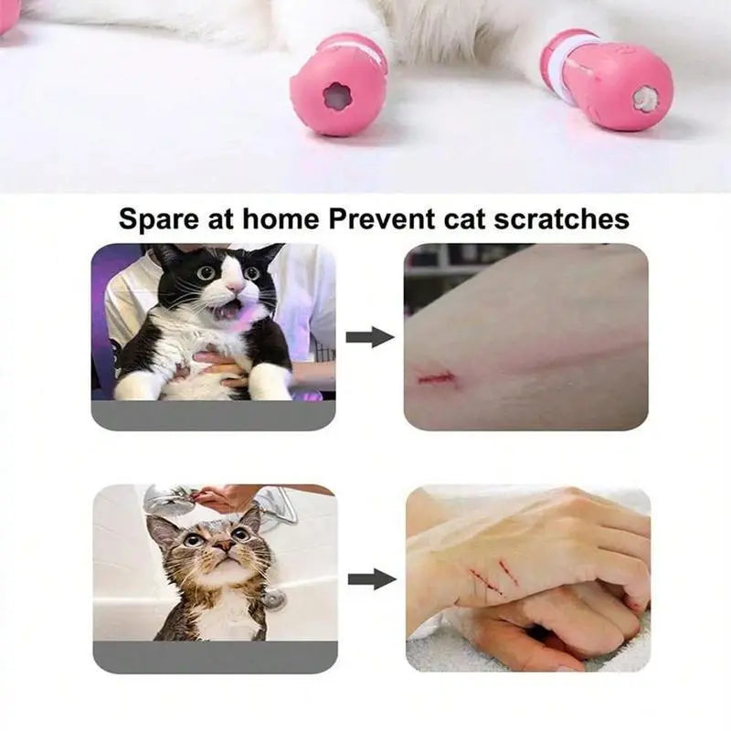 Cat Bathing Shoes – 4 Pairs per Box, Silicone Pet Paw Protectors Grooming Essentials for Dogs and Cats — Protects Paws during Baths, Prevents Scratching, Safe and Reliable.