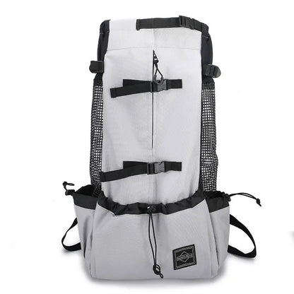 Pet Dog Double-Shoulder Carrier Backpack, Portable Polyester Animal Carrier Travel Bag for Dogs, Available in Red Blue Gray Black, S M L XL Sizes (80 Capacity)