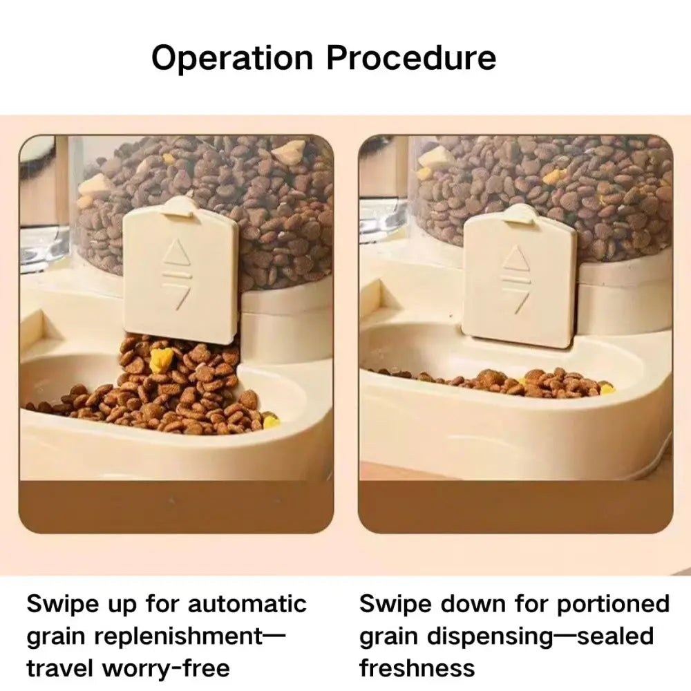 Automatic Cat Feeder and Water Dispenser Combo, Large Capacity Pet Food Storage Distributor, Essential Pet Supplies for Convenient Care