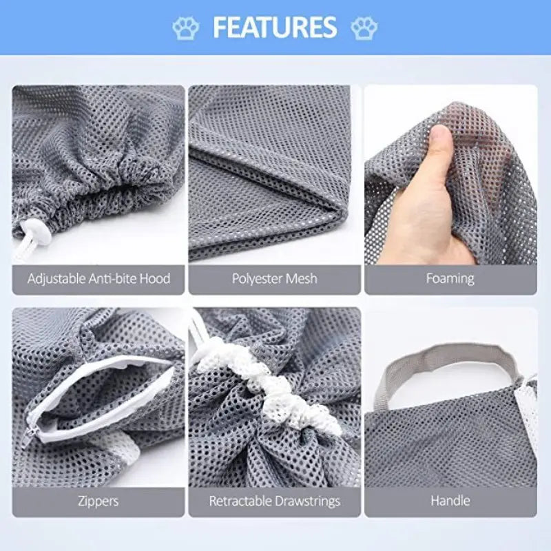 Third Generation Upgrade Cat Bath Bag, Pet Grooming Tool, Secure Dog & Cat Bathing Bag, Nail Trimming, Beauty, Medication Administration