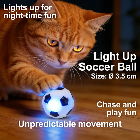 FIFA World Cup Official Licensed Pet Toys Interactive Cat Chase Toy Indoor Flash Moving Ball Random Rolling Light up Soccer Ball
