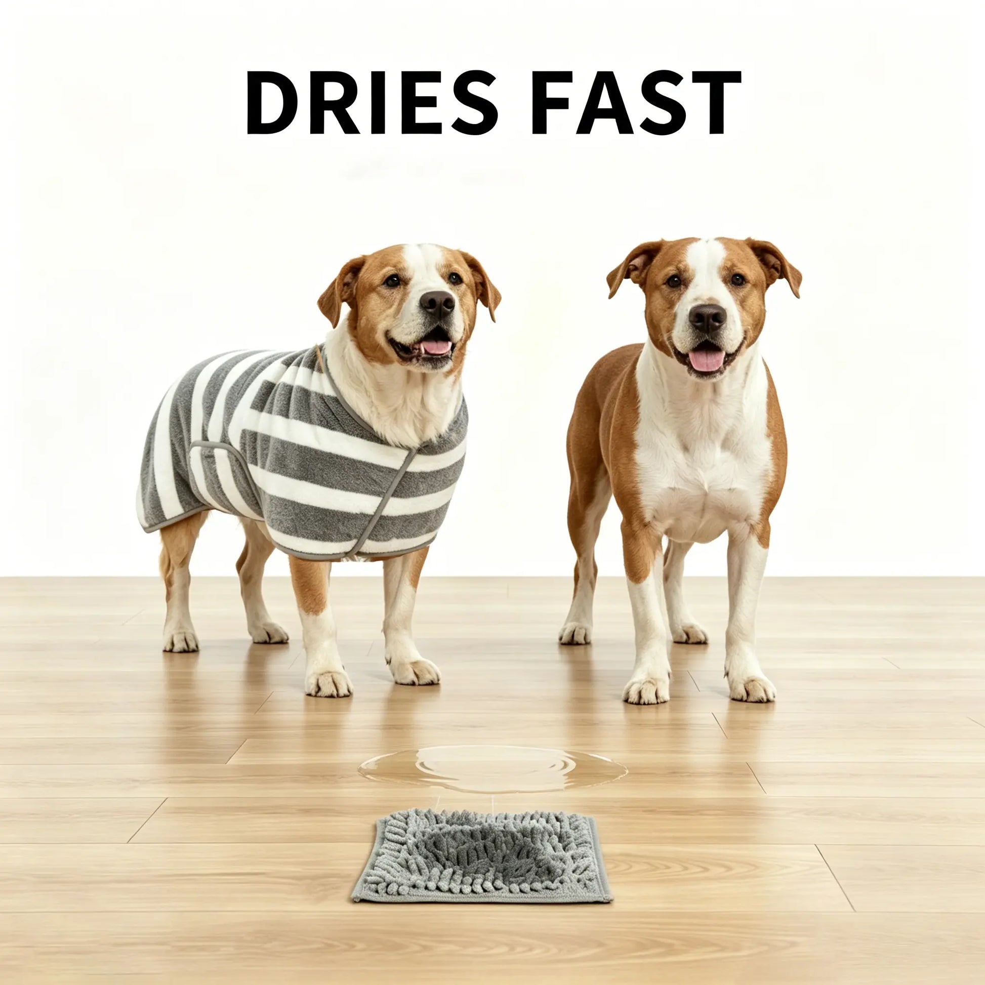 Quick Dry Dog Bathrobe, Super Absorbent Pet Towel Wrap for after Bath, Soft Warm Dog Robe for Small Medium Large Dogs, Fast Drying Dog Drying Coat Cat Bathing Grooming Bag