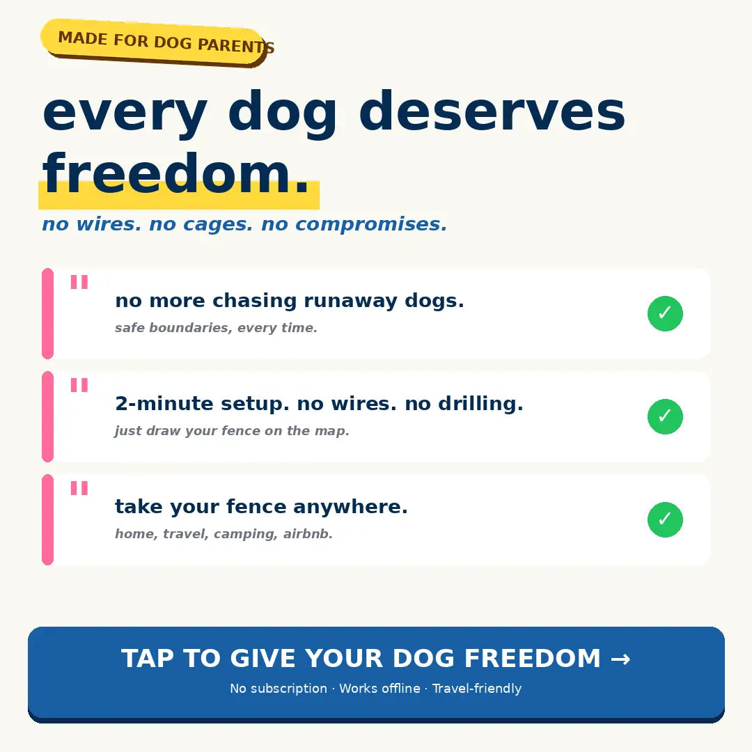 GPS Wireless Dog Fence - No-Subscription Virtual Containment System with Customizable Boundary, 2-In-1 Waterproof Rechargeable Training Tool for Medium & Large Dogs Outdoor Use