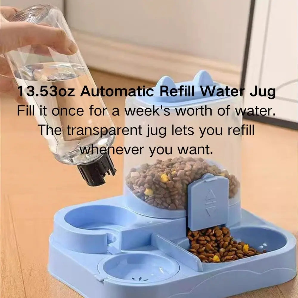 Automatic Cat Feeder and Water Dispenser Combo, Large Capacity Pet Food Storage Distributor, Essential Pet Supplies for Convenient Care