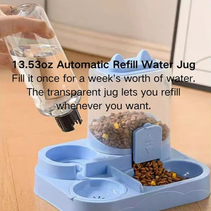 Automatic Cat Feeder and Water Dispenser Combo, Large Capacity Pet Food Storage Distributor, Essential Pet Supplies for Convenient Care