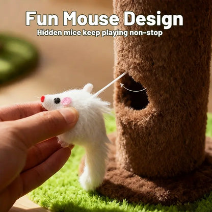 【Summervibes】2026 New Cat Scratching Post 36.22” Palm Tree Sisal Cat Tree Tower with Interactive Toys Stable Base Multi-Level Climber for Indoor Cats Small Space Use Cat Stuff for Indoor