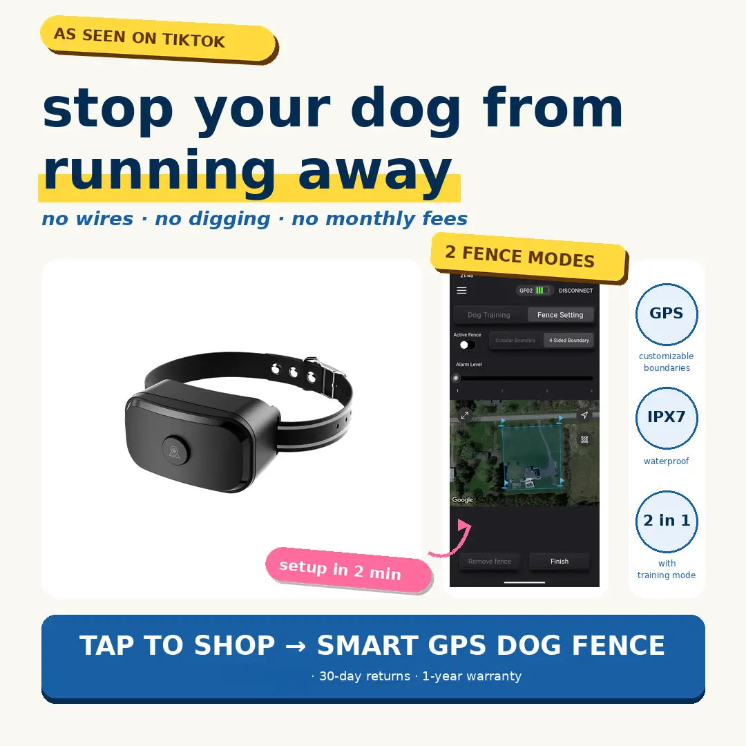 GPS Wireless Dog Fence - No-Subscription Virtual Containment System with Customizable Boundary, 2-In-1 Waterproof Rechargeable Training Tool for Medium & Large Dogs Outdoor Use