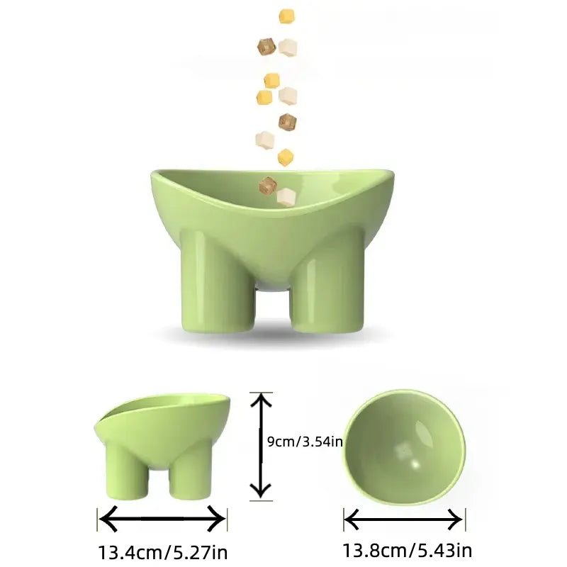 Elevated Pet Bowl Set Feeder with Neck Design, Anti-Tip Feature, Perfect for Cats & Dogs, Ideal for Food Water Snacks