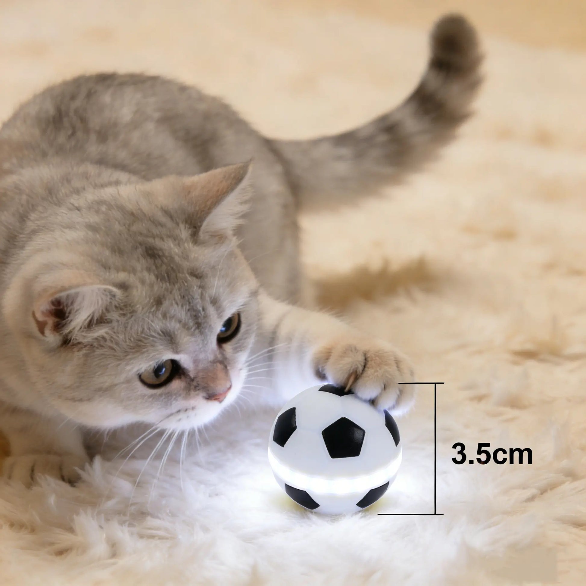 FIFA World Cup Official Licensed Pet Toys Interactive Cat Chase Toy Indoor Flash Moving Ball Random Rolling Light up Soccer Ball