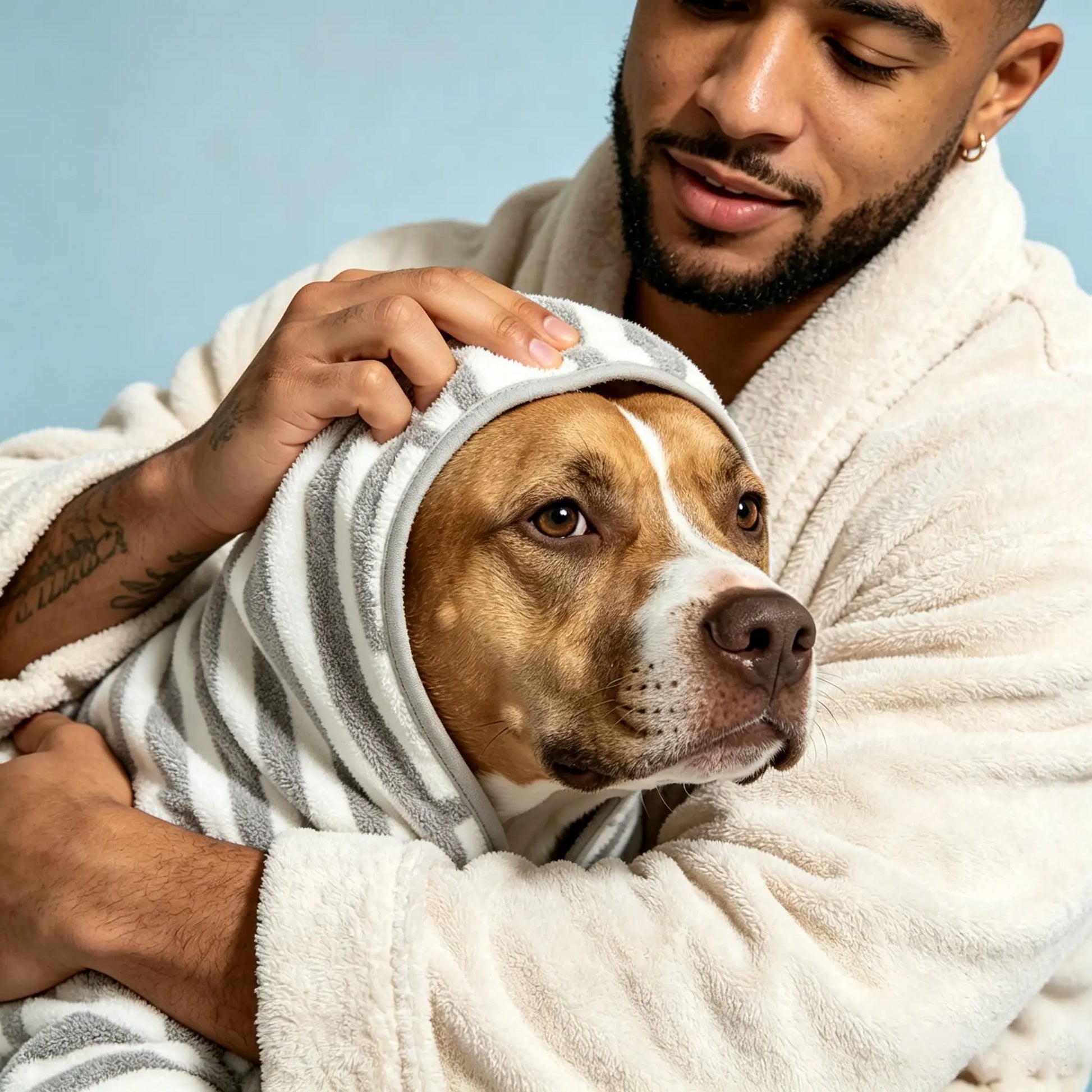 Quick Dry Dog Bathrobe, Super Absorbent Pet Towel Wrap for after Bath, Soft Warm Dog Robe for Small Medium Large Dogs, Fast Drying Dog Drying Coat Cat Bathing Grooming Bag