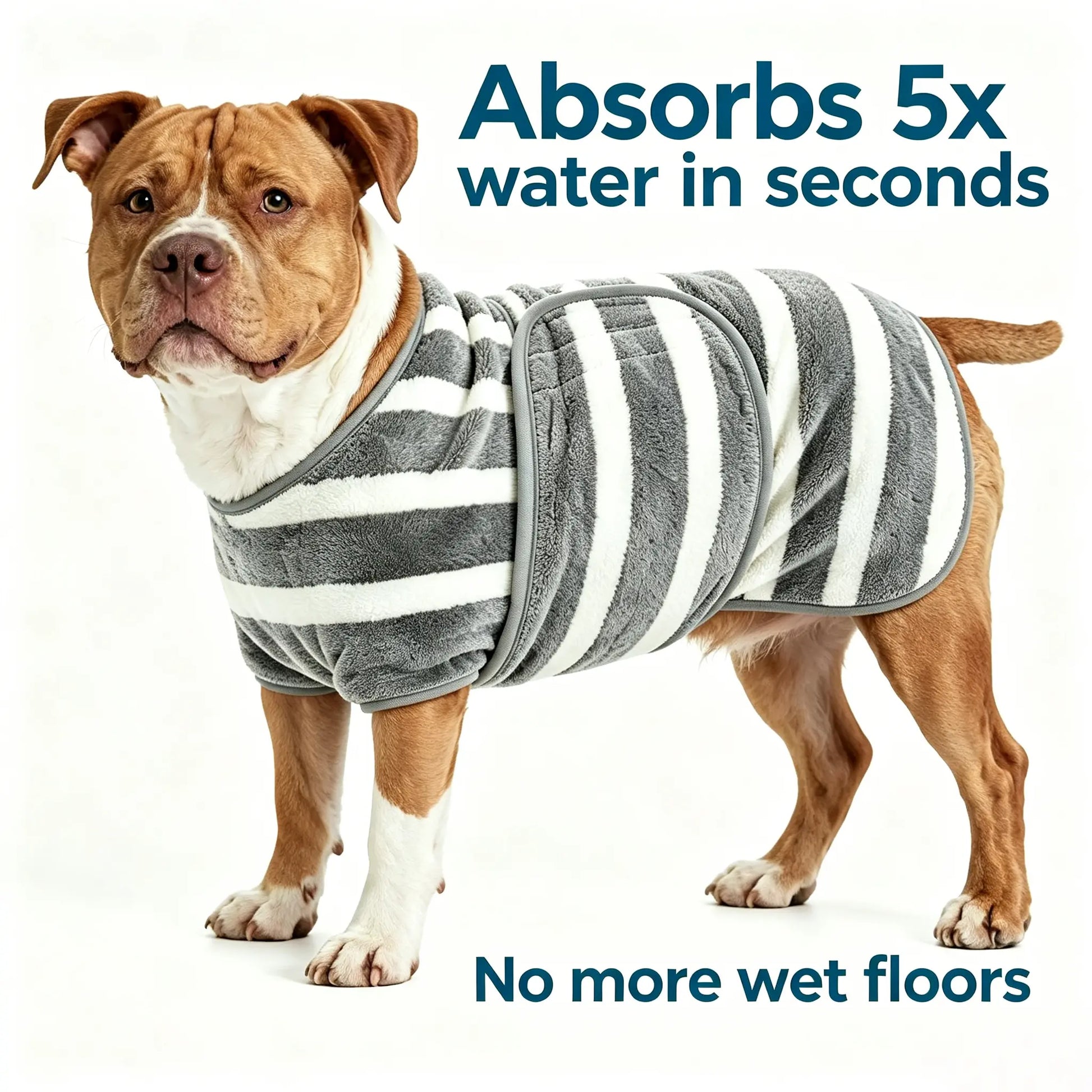 Quick Dry Dog Bathrobe, Super Absorbent Pet Towel Wrap for after Bath, Soft Warm Dog Robe for Small Medium Large Dogs, Fast Drying Dog Drying Coat Cat Bathing Grooming Bag