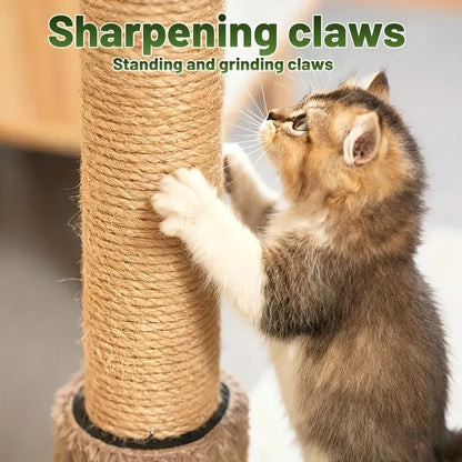 【Summervibes】2026 New Cat Scratching Post 36.22” Palm Tree Sisal Cat Tree Tower with Interactive Toys Stable Base Multi-Level Climber for Indoor Cats Small Space Use Cat Stuff for Indoor